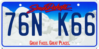 SD license plate 76NK66