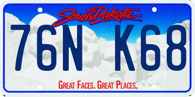 SD license plate 76NK68