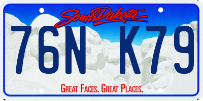 SD license plate 76NK79