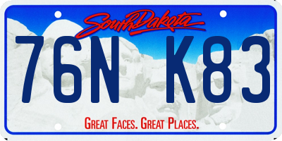 SD license plate 76NK83
