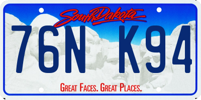 SD license plate 76NK94