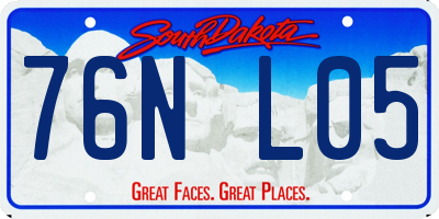 SD license plate 76NL05