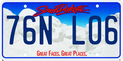 SD license plate 76NL06