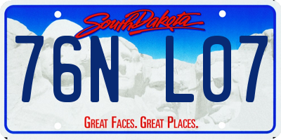 SD license plate 76NL07