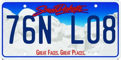 SD license plate 76NL08