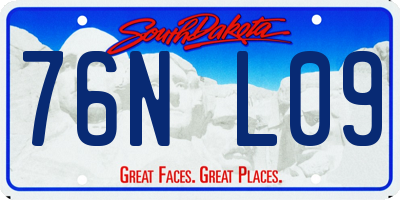 SD license plate 76NL09