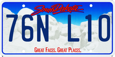 SD license plate 76NL10