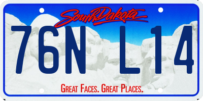 SD license plate 76NL14