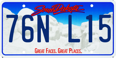 SD license plate 76NL15