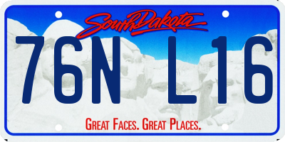 SD license plate 76NL16