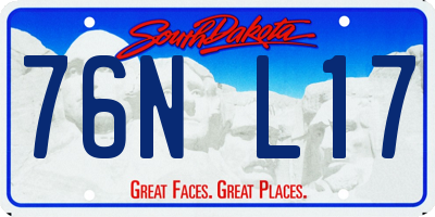 SD license plate 76NL17