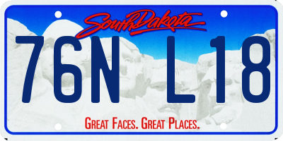 SD license plate 76NL18