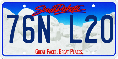 SD license plate 76NL20