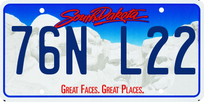 SD license plate 76NL22