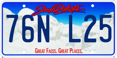 SD license plate 76NL25