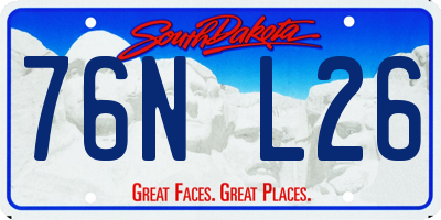 SD license plate 76NL26