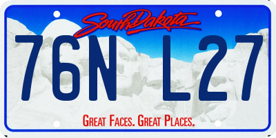 SD license plate 76NL27