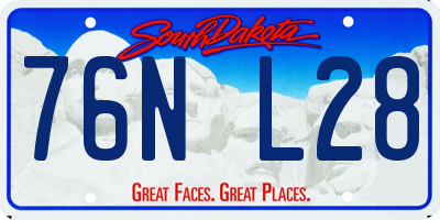SD license plate 76NL28