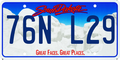 SD license plate 76NL29