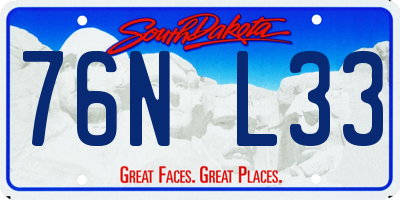 SD license plate 76NL33