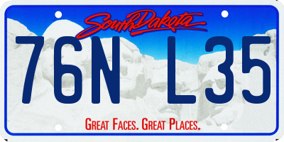 SD license plate 76NL35