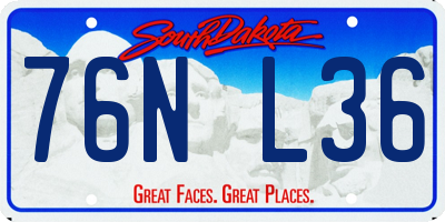 SD license plate 76NL36