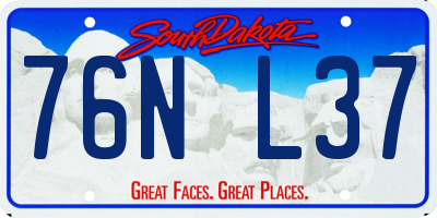 SD license plate 76NL37