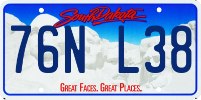 SD license plate 76NL38