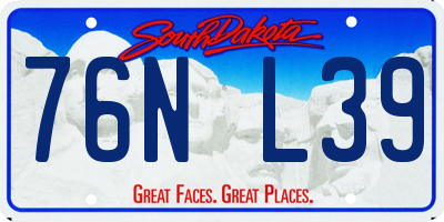 SD license plate 76NL39