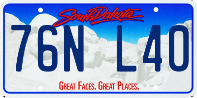 SD license plate 76NL40