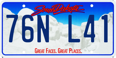 SD license plate 76NL41
