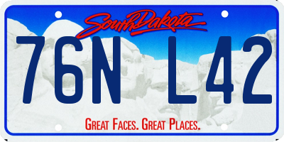 SD license plate 76NL42