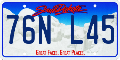 SD license plate 76NL45