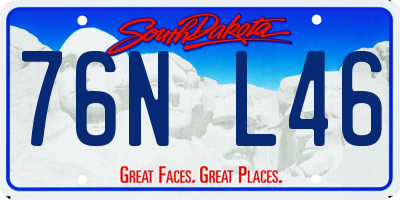 SD license plate 76NL46