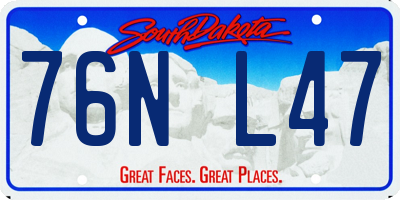 SD license plate 76NL47