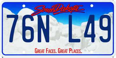 SD license plate 76NL49