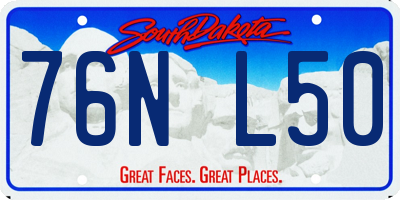 SD license plate 76NL50