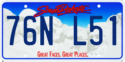 SD license plate 76NL51