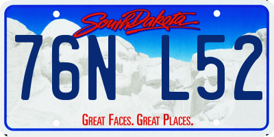 SD license plate 76NL52