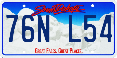 SD license plate 76NL54