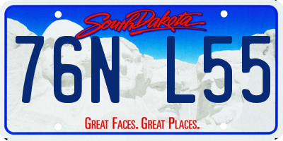 SD license plate 76NL55