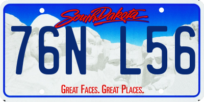 SD license plate 76NL56