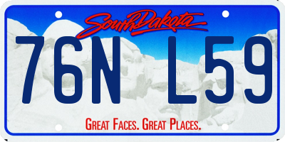SD license plate 76NL59