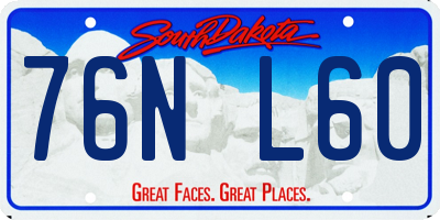 SD license plate 76NL60