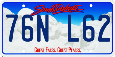 SD license plate 76NL62