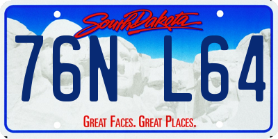 SD license plate 76NL64