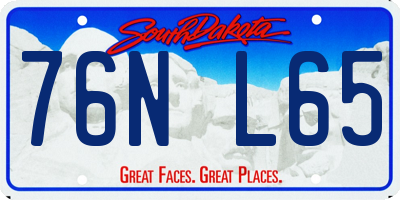 SD license plate 76NL65