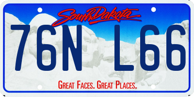 SD license plate 76NL66