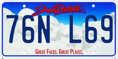 SD license plate 76NL69