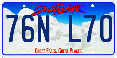 SD license plate 76NL70